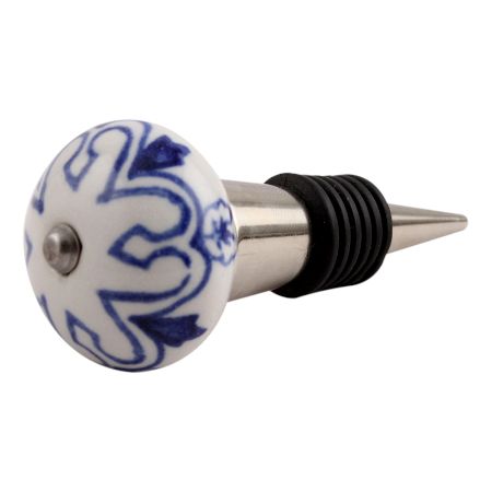 Geoffrey Blue Ceramic Wine Stopper (Pack Of One Piece)